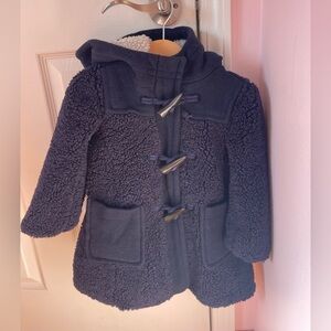 J. Crew Crewcuts Girl’s Everyday Navy Sherpa hooded coat jacket size 3